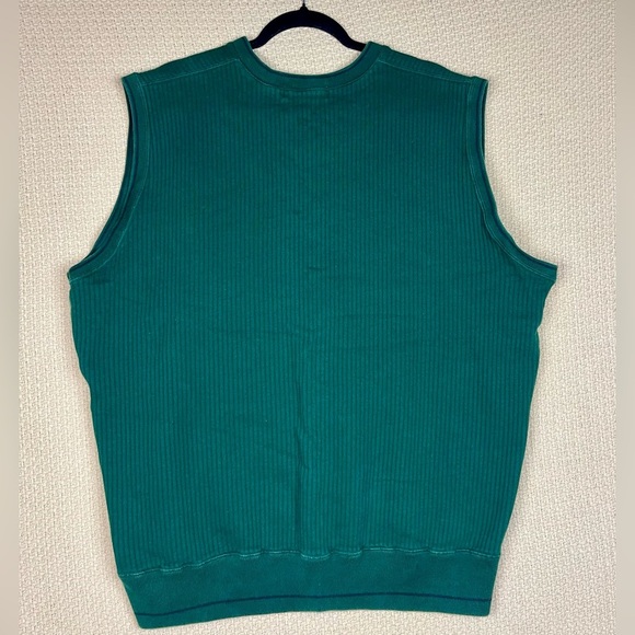 Ralph Lauren Polo Sweater Men medium Green Golf Vest wool Preppy Vintage - Picture 2 of 9